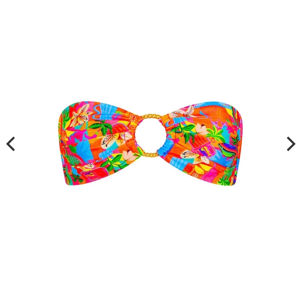 Strapless Bandeau Bikini Top- Havana Haven Medium NWT